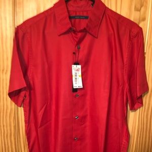 Red Perry Ellis Silk Shirt